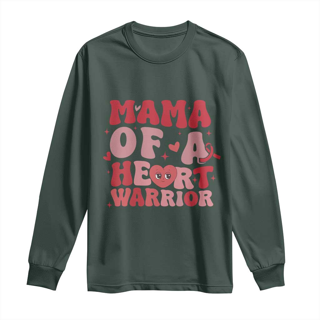 Mama Of A Heart Warrior Long Sleeve Shirt Congenital Heart Disease CHD Awareness