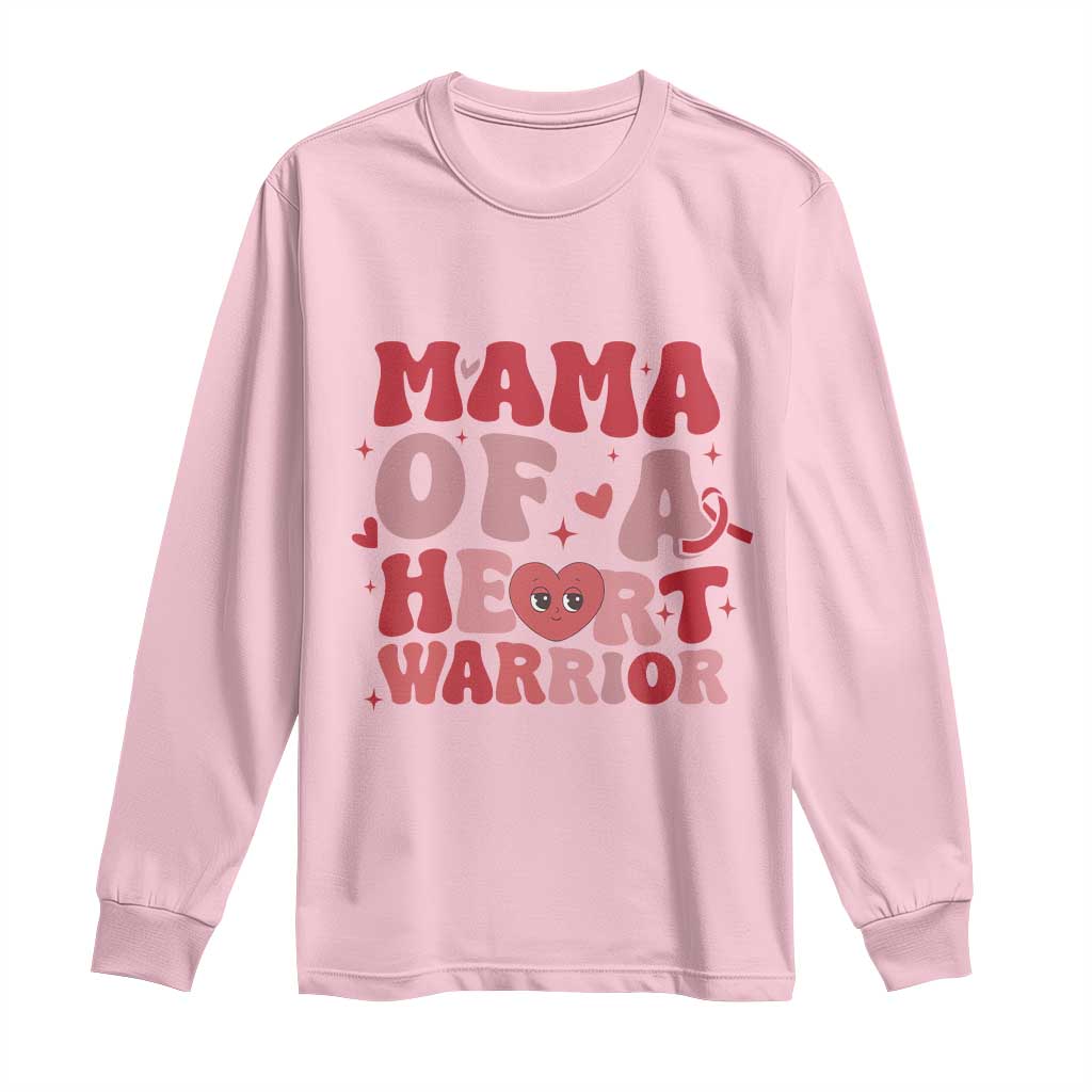 Mama Of A Heart Warrior Long Sleeve Shirt Congenital Heart Disease CHD Awareness
