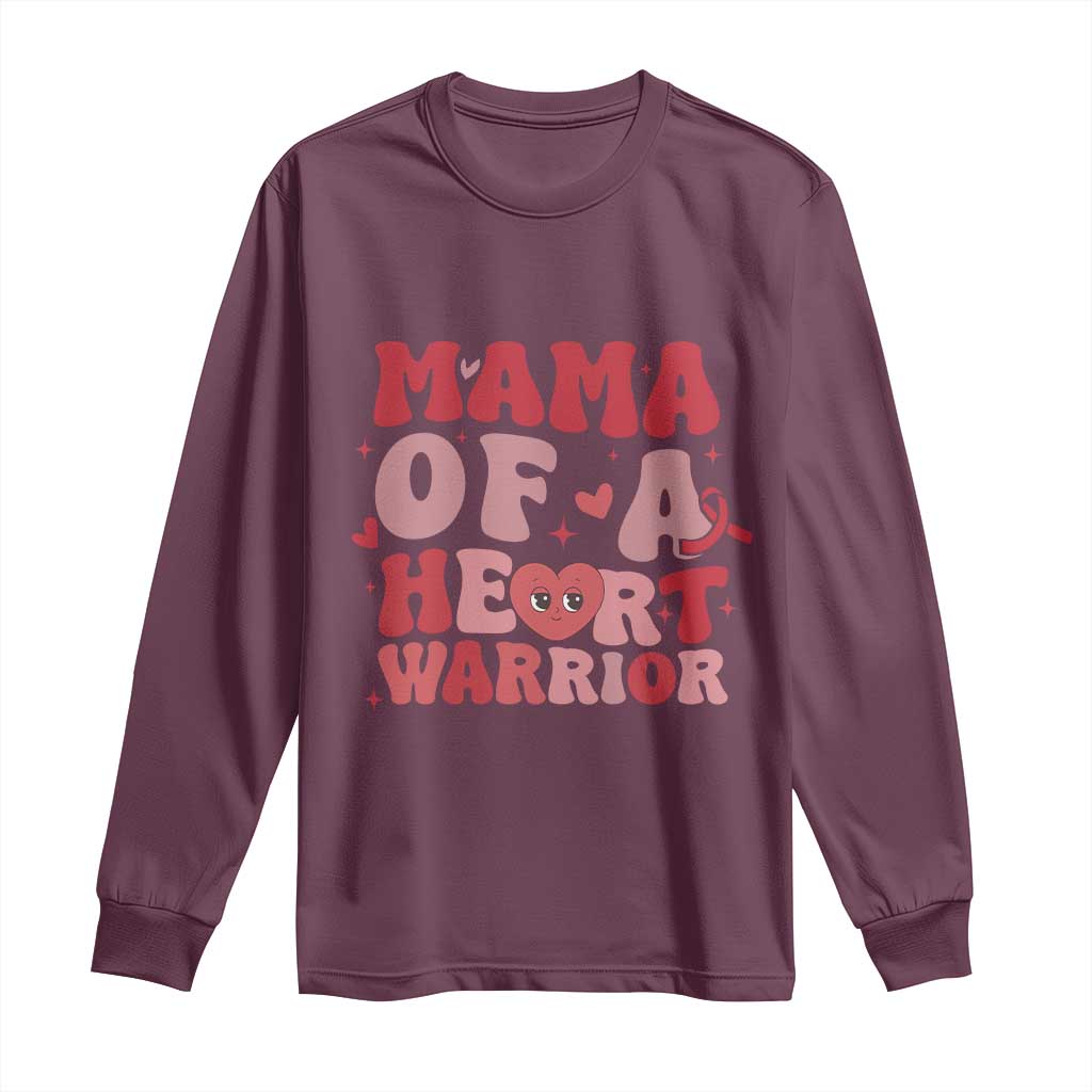 Mama Of A Heart Warrior Long Sleeve Shirt Congenital Heart Disease CHD Awareness