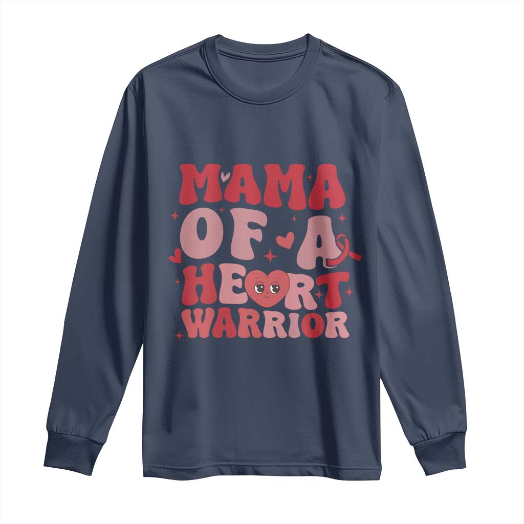 Mama Of A Heart Warrior Long Sleeve Shirt Congenital Heart Disease CHD Awareness