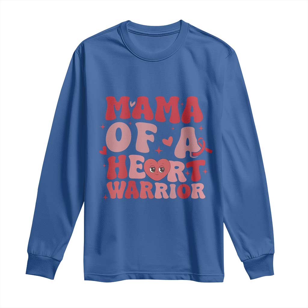 Mama Of A Heart Warrior Long Sleeve Shirt Congenital Heart Disease CHD Awareness
