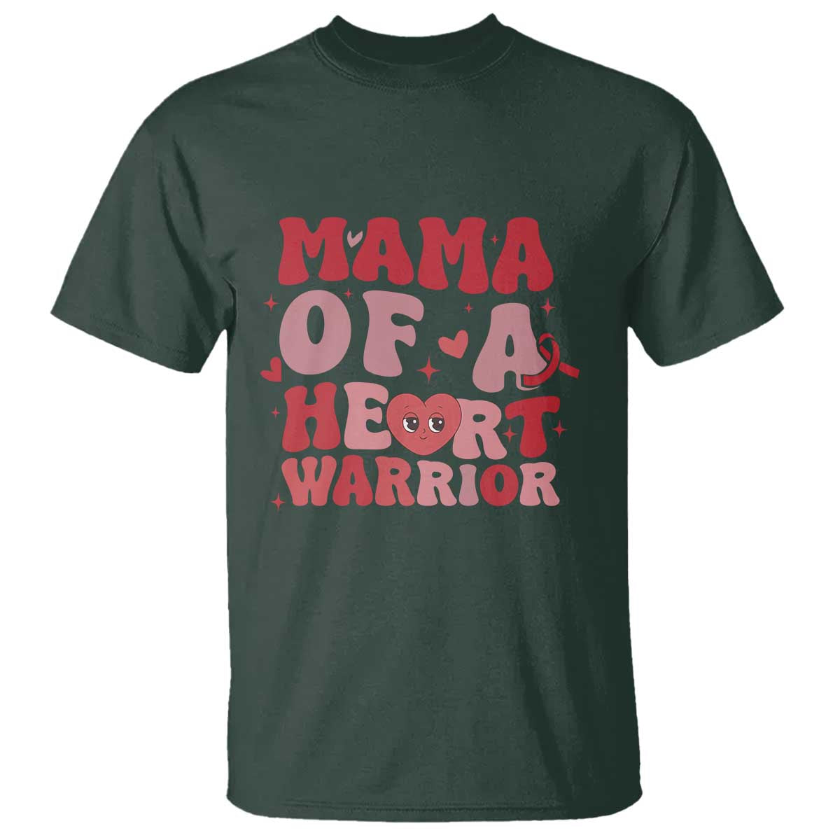 Mama Of A Heart Warrior T Shirt Congenital Heart Disease CHD Awareness