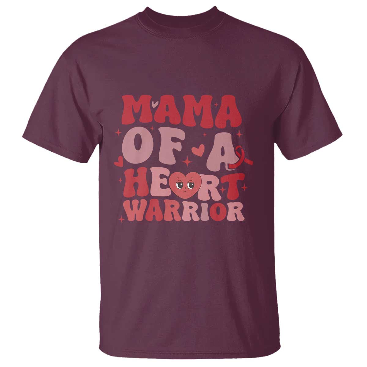 Mama Of A Heart Warrior T Shirt Congenital Heart Disease CHD Awareness