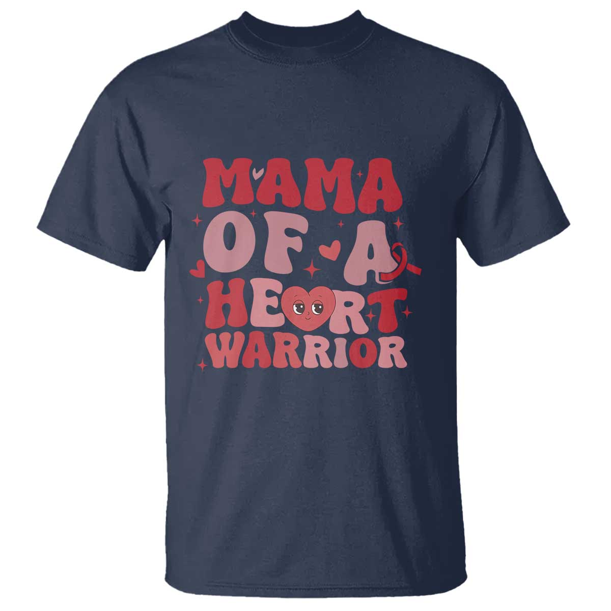 Mama Of A Heart Warrior T Shirt Congenital Heart Disease CHD Awareness