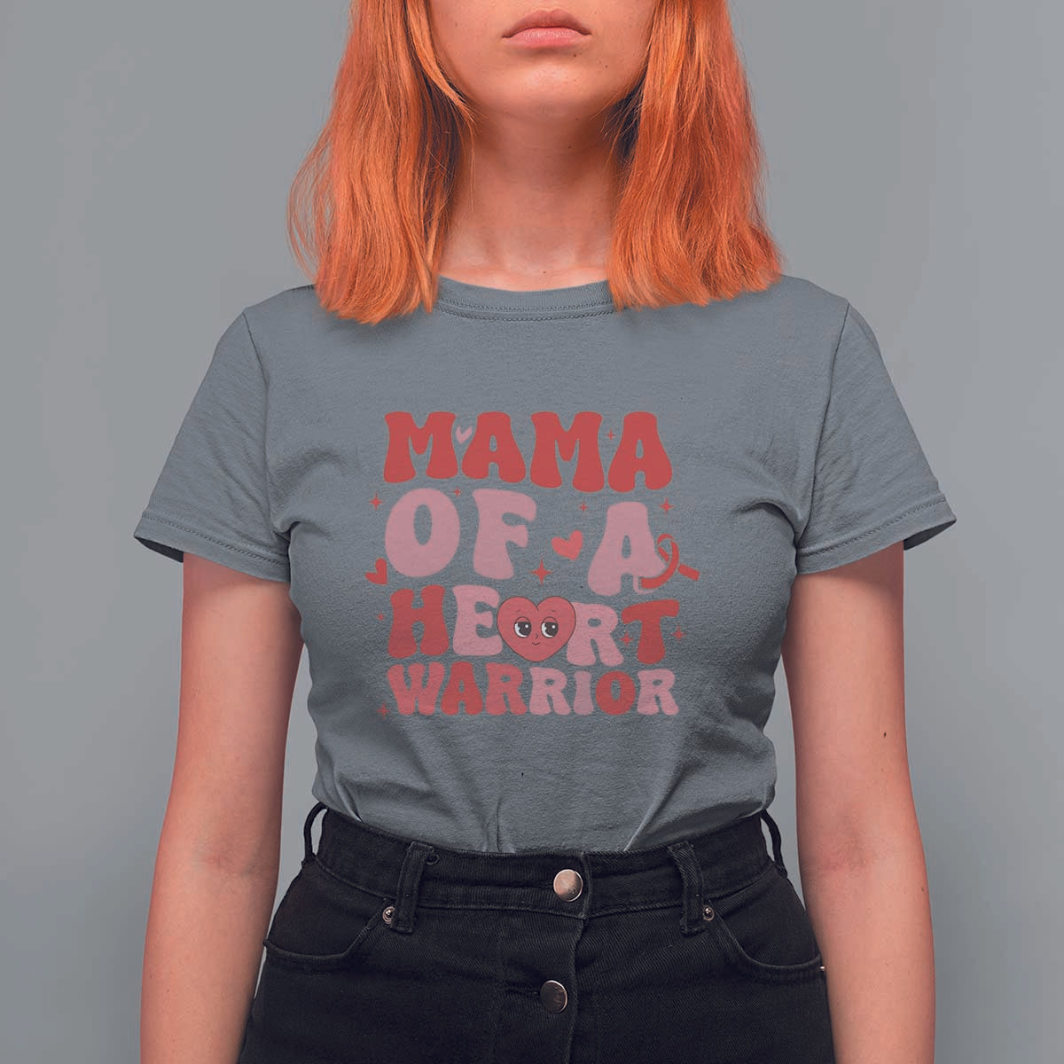 Mama Of A Heart Warrior T Shirt For Women Congenital Heart Disease CHD Awareness