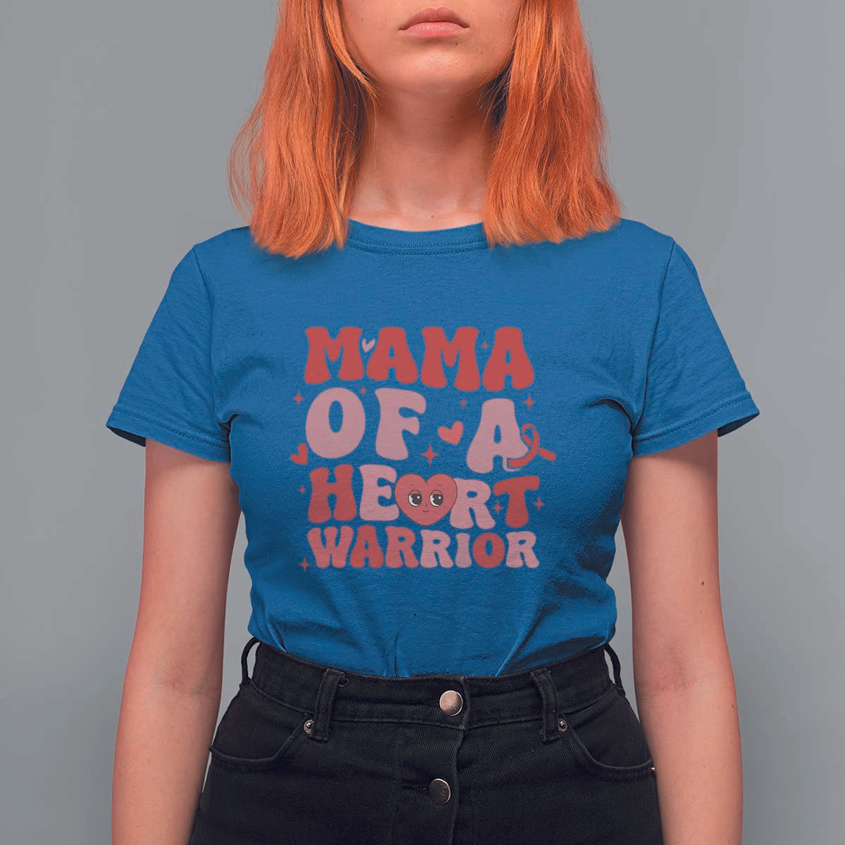 Mama Of A Heart Warrior T Shirt For Women Congenital Heart Disease CHD Awareness