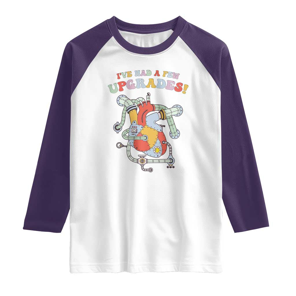 Congenital Heart Disease CHD Awareness Raglan Shirt I've Had A Few Upgrades Mechanic Toy Heart