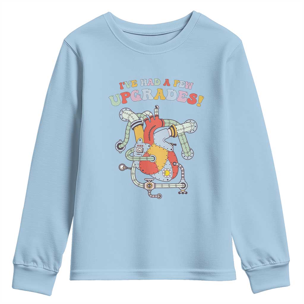 Congenital Heart Disease CHD Awareness Youth Sweatshirt I've Had A Few Upgrades Mechanic Toy Heart