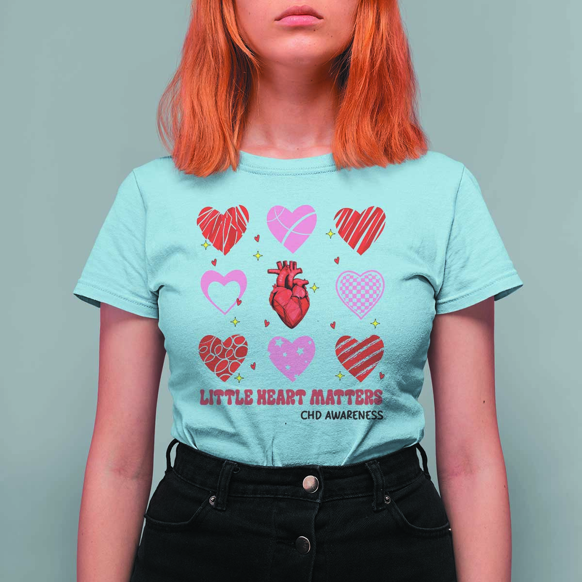 Congenital Heart Disease CHD Awareness T Shirt For Women Little Heart Matters