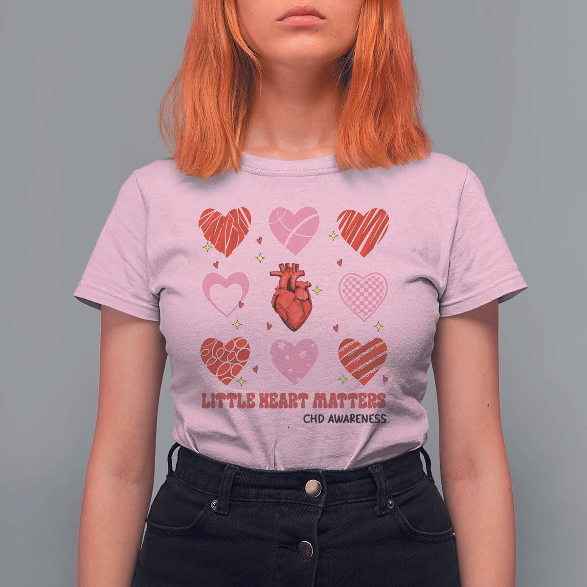 Congenital Heart Disease CHD Awareness T Shirt For Women Little Heart Matters