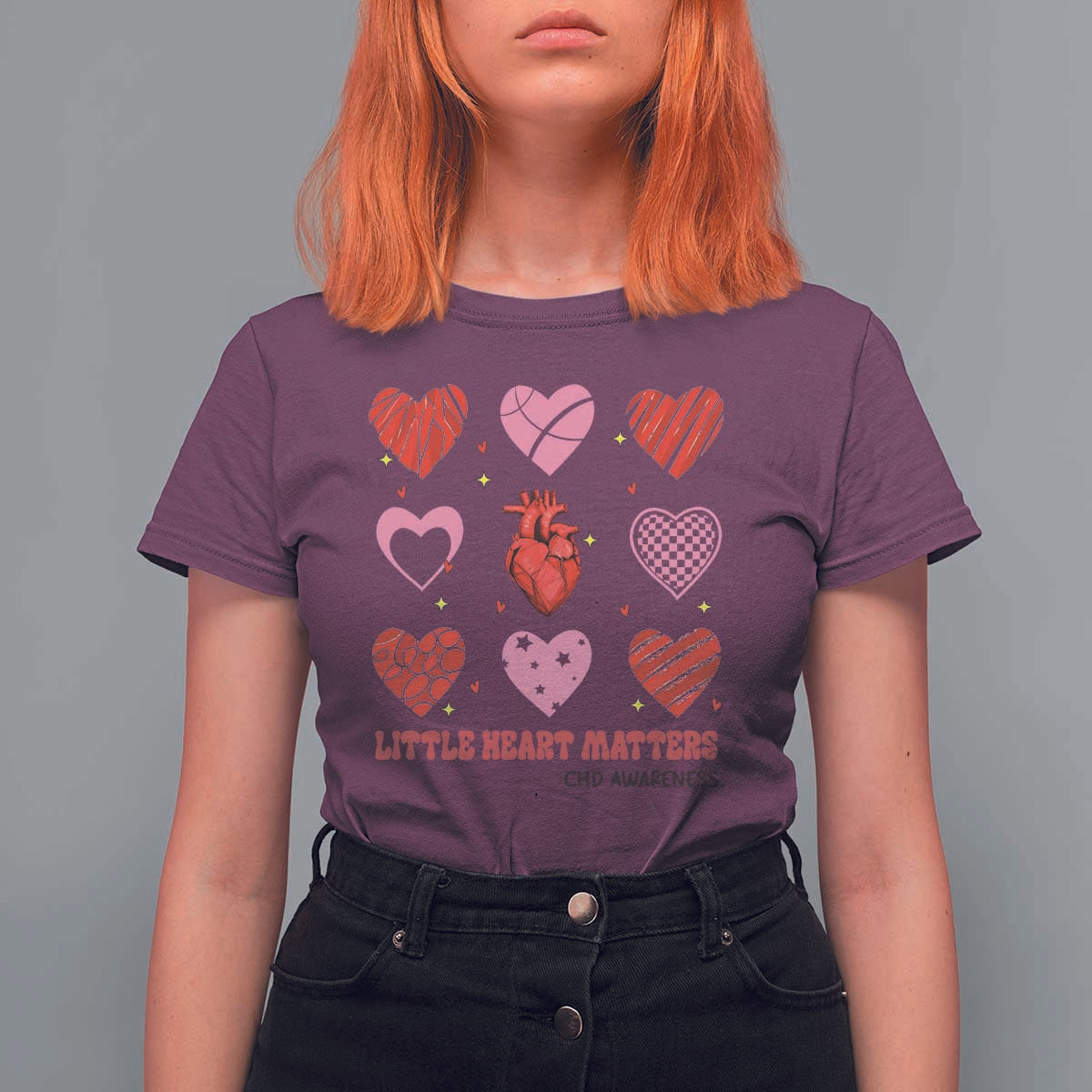 Congenital Heart Disease CHD Awareness T Shirt For Women Little Heart Matters