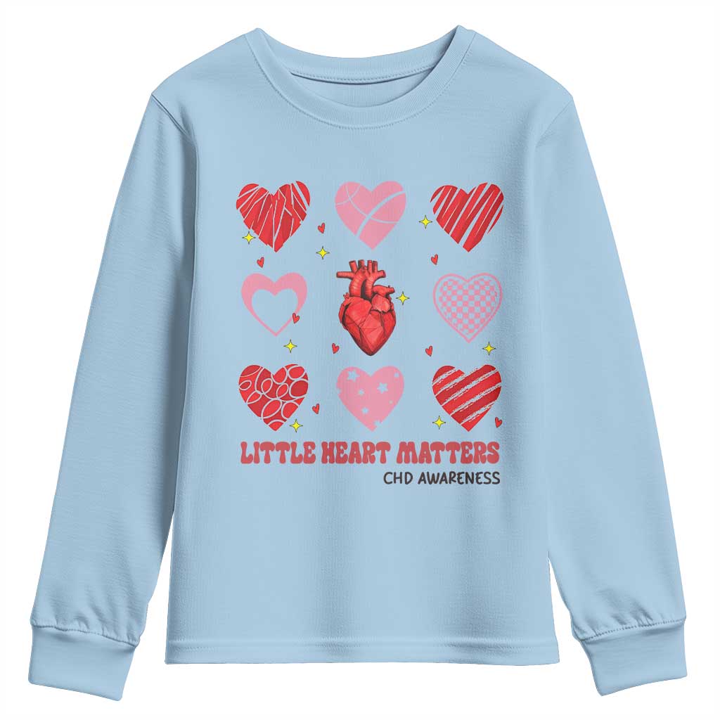 Congenital Heart Disease CHD Awareness Youth Sweatshirt Little Heart Matters
