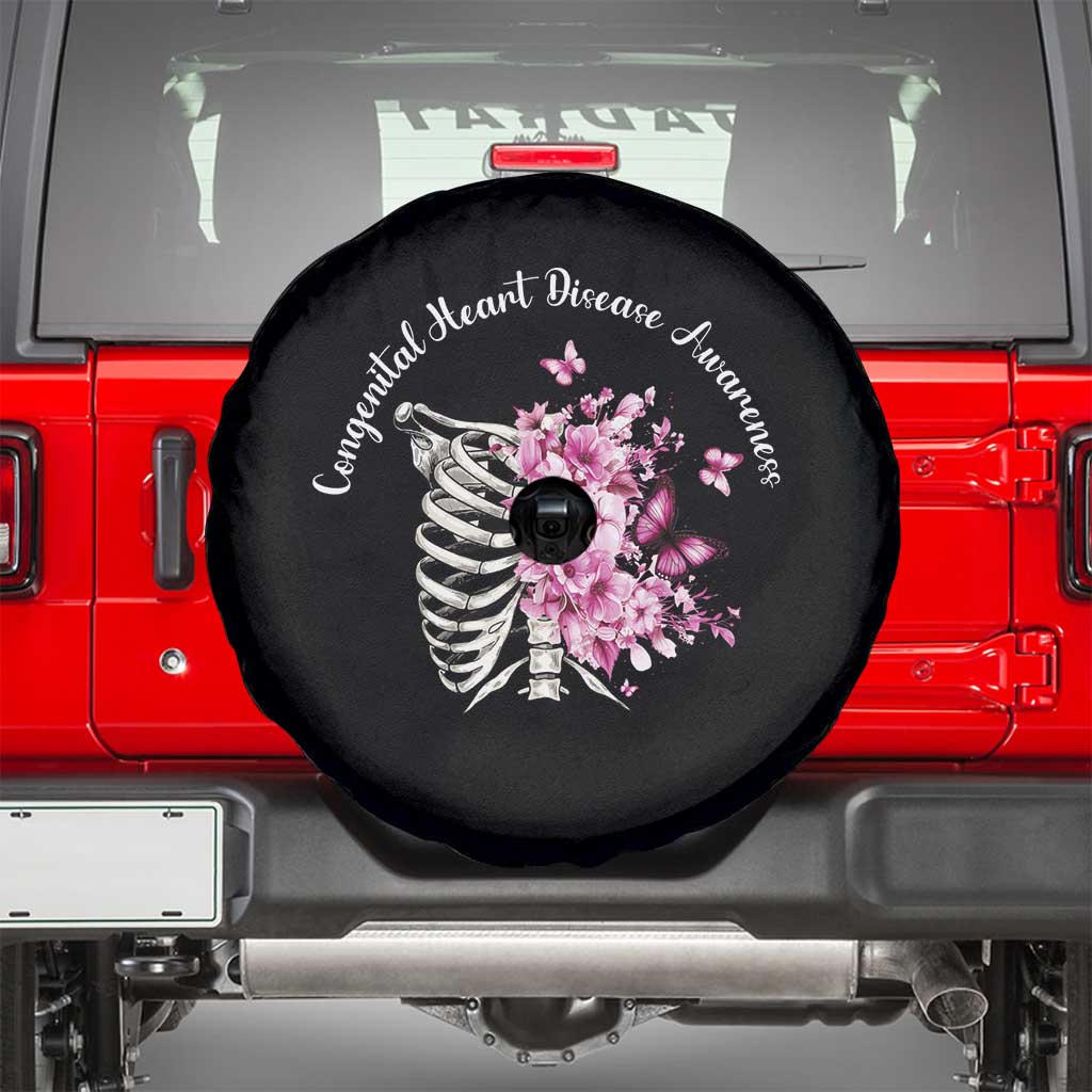 CHD Awareness Spare Tire Cover Congenital Heart Disease Awareness Floral Rib Cage