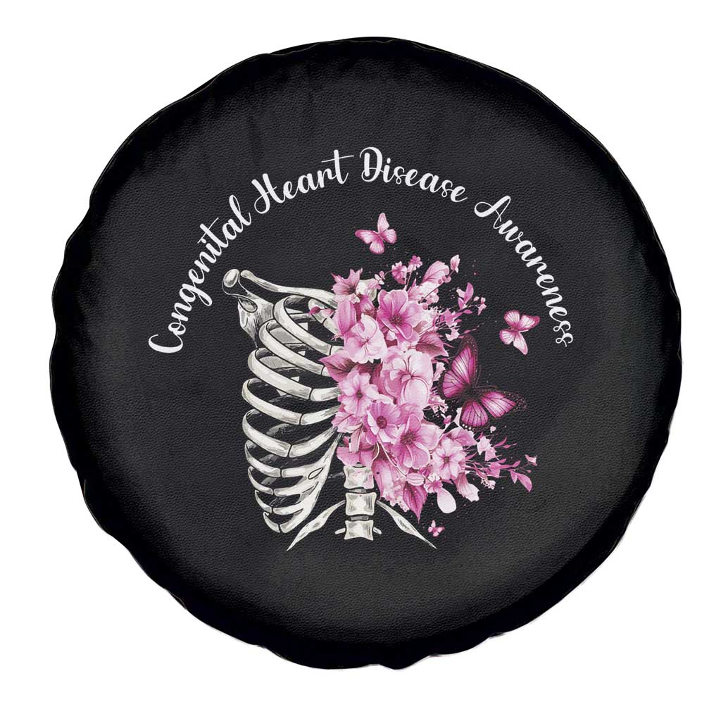 CHD Awareness Spare Tire Cover Congenital Heart Disease Awareness Floral Rib Cage