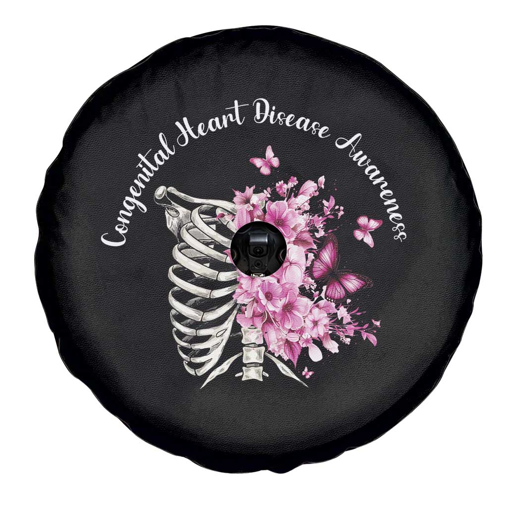 CHD Awareness Spare Tire Cover Congenital Heart Disease Awareness Floral Rib Cage