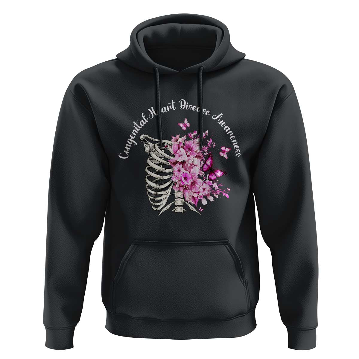 CHD Awareness Hoodie Congenital Heart Disease Awareness Floral Rib Cage