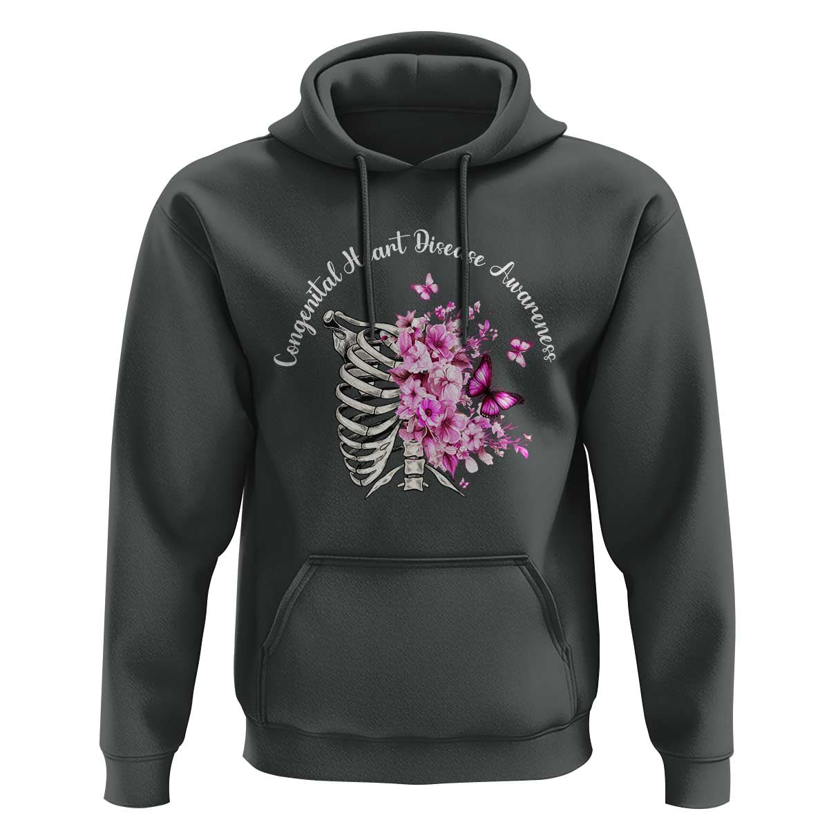 CHD Awareness Hoodie Congenital Heart Disease Awareness Floral Rib Cage