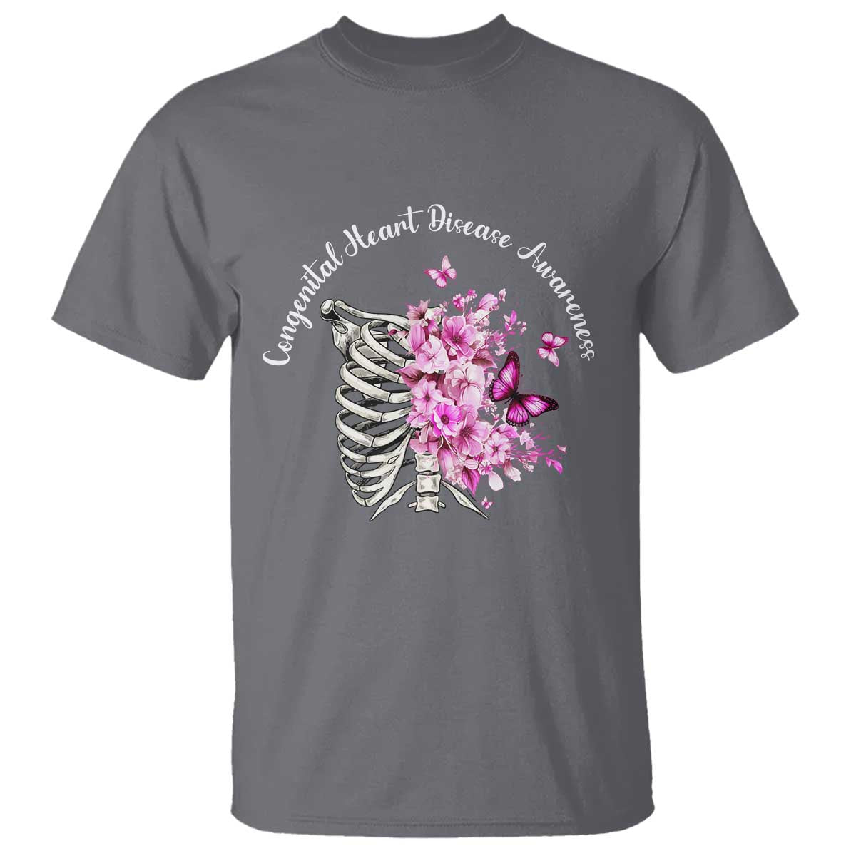 CHD Awareness T Shirt Congenital Heart Disease Awareness Floral Rib Cage