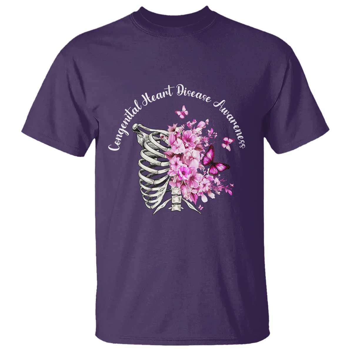 CHD Awareness T Shirt Congenital Heart Disease Awareness Floral Rib Cage