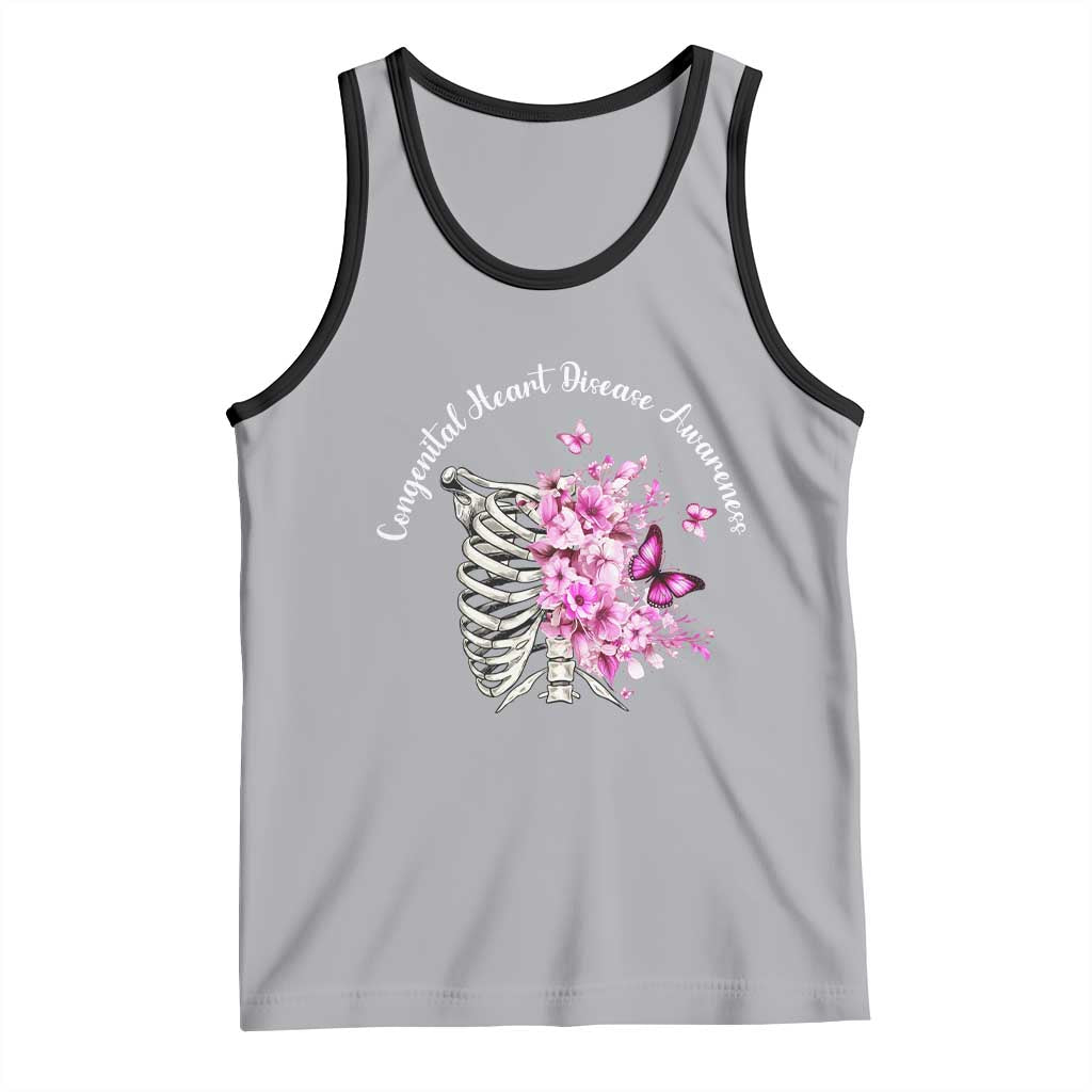 CHD Awareness Tank Top Congenital Heart Disease Awareness Floral Rib Cage
