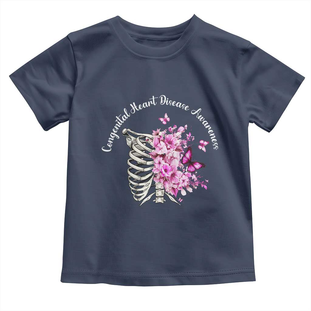 CHD Awareness Toddler T Shirt Congenital Heart Disease Awareness Floral Rib Cage