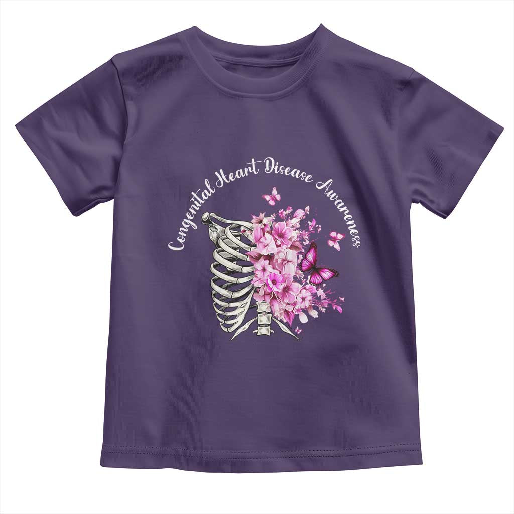 CHD Awareness Toddler T Shirt Congenital Heart Disease Awareness Floral Rib Cage