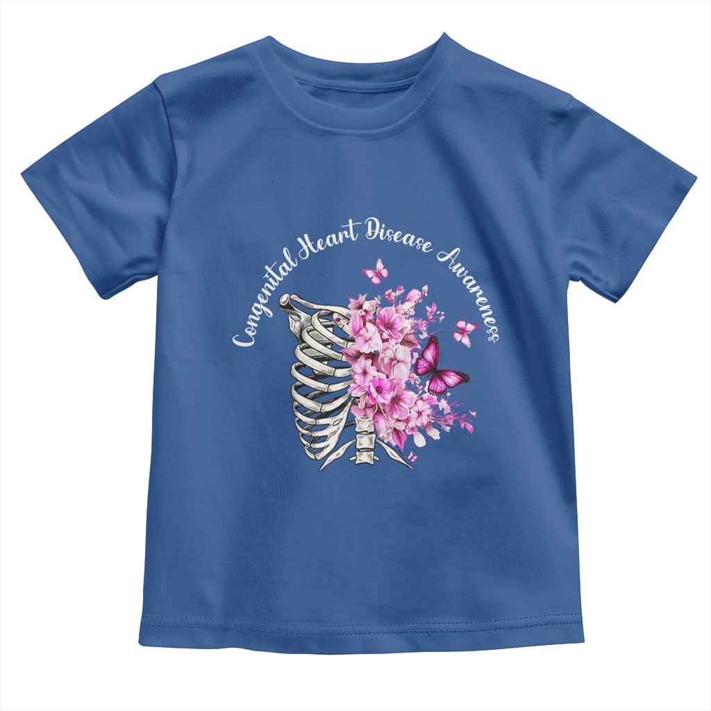 CHD Awareness Toddler T Shirt Congenital Heart Disease Awareness Floral Rib Cage