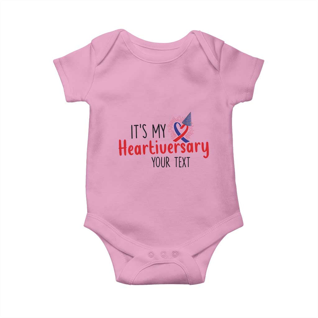 Personalized CHD Awareness Heart Anniversary Baby Onesie Custom Text It's My Heartiversary