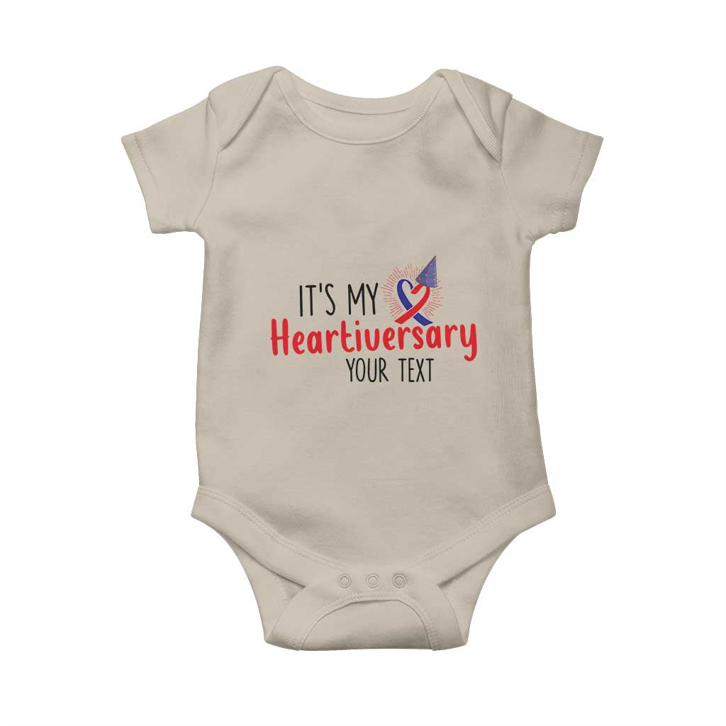 Personalized CHD Awareness Heart Anniversary Baby Onesie Custom Text It's My Heartiversary