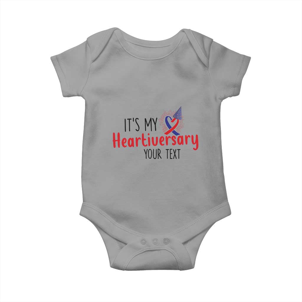 Personalized CHD Awareness Heart Anniversary Baby Onesie Custom Text It's My Heartiversary