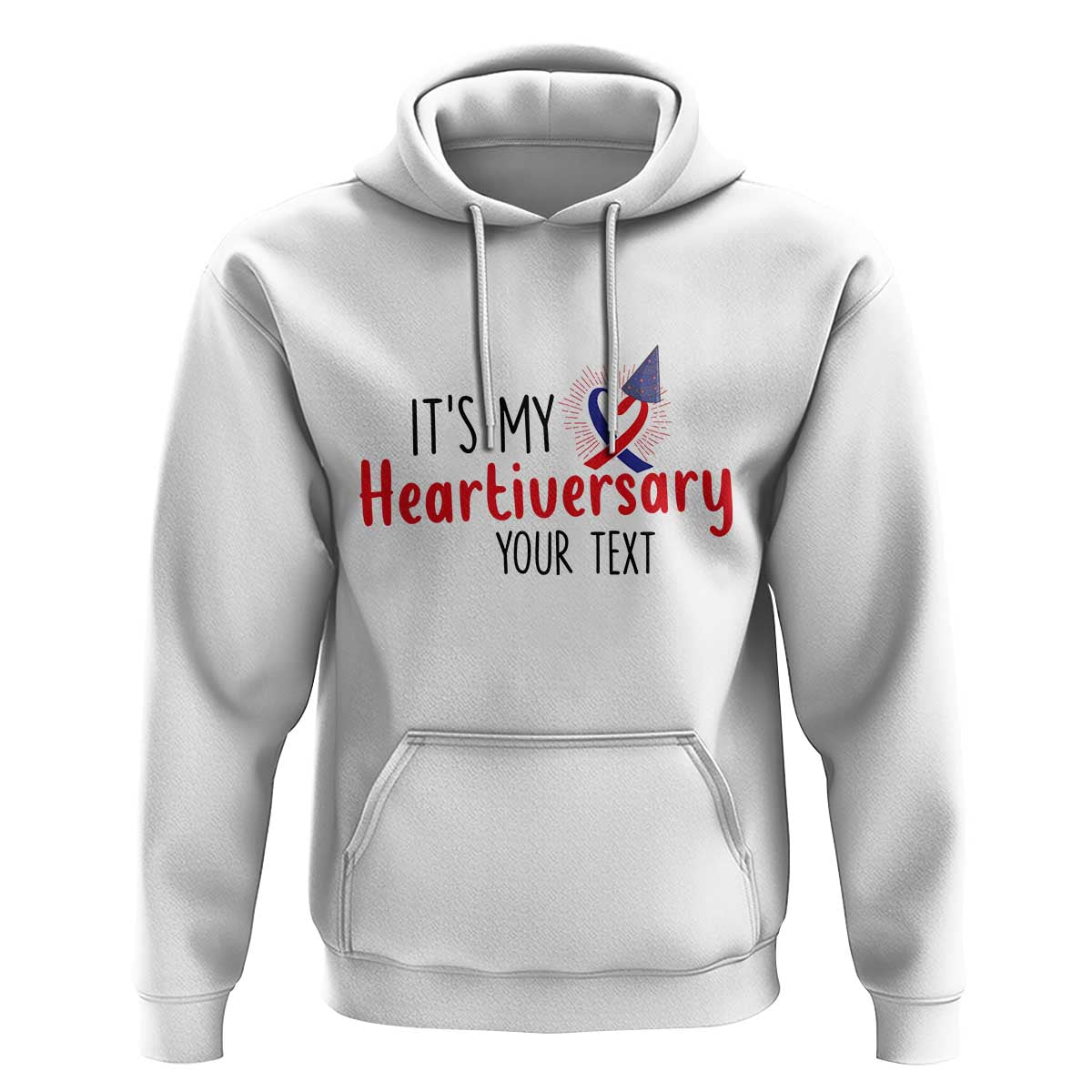 Personalized CHD Awareness Heart Anniversary Hoodie Custom Text It's My Heartiversary