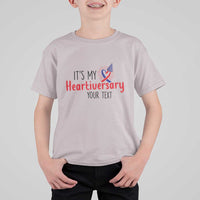Personalized CHD Awareness Heart Anniversary T Shirt For Kid Custom Text It's My Heartiversary