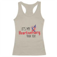 Personalized CHD Awareness Heart Anniversary Racerback Tank Top Custom Text It's My Heartiversary