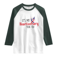 Personalized CHD Awareness Heart Anniversary Raglan Shirt Custom Text It's My Heartiversary