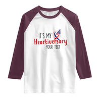 Personalized CHD Awareness Heart Anniversary Raglan Shirt Custom Text It's My Heartiversary