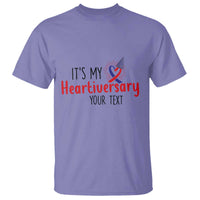 Personalized CHD Awareness Heart Anniversary T Shirt Custom Text It's My Heartiversary