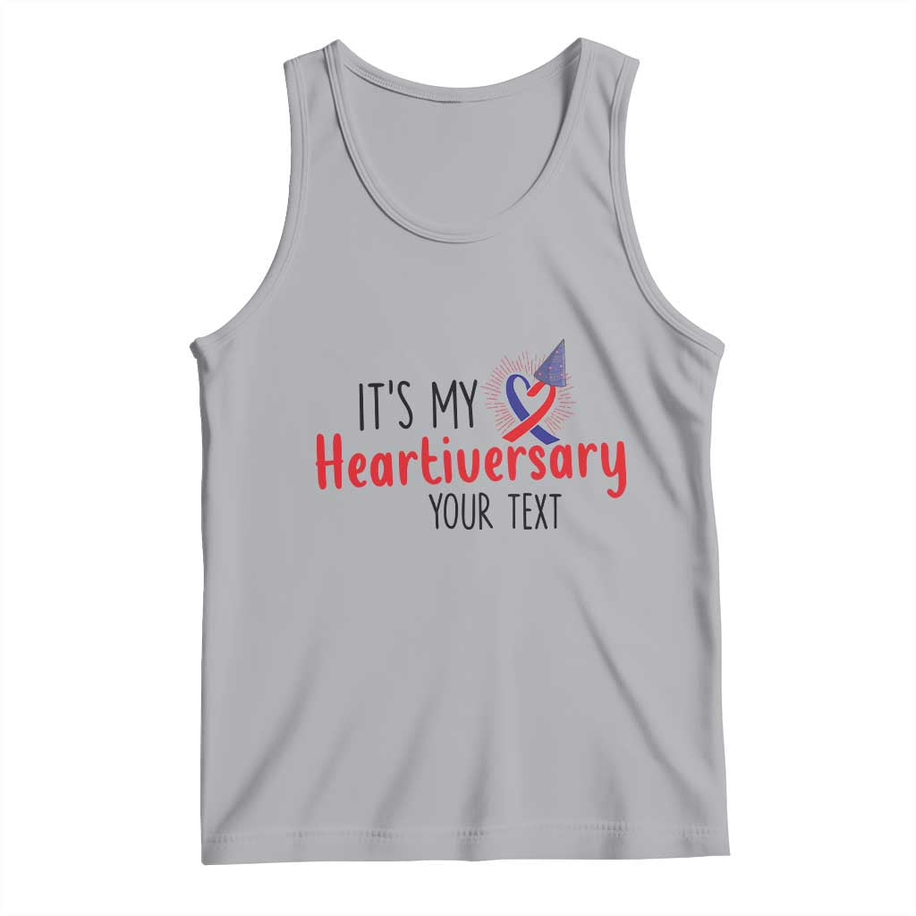 Personalized CHD Awareness Heart Anniversary Tank Top Custom Text It's My Heartiversary