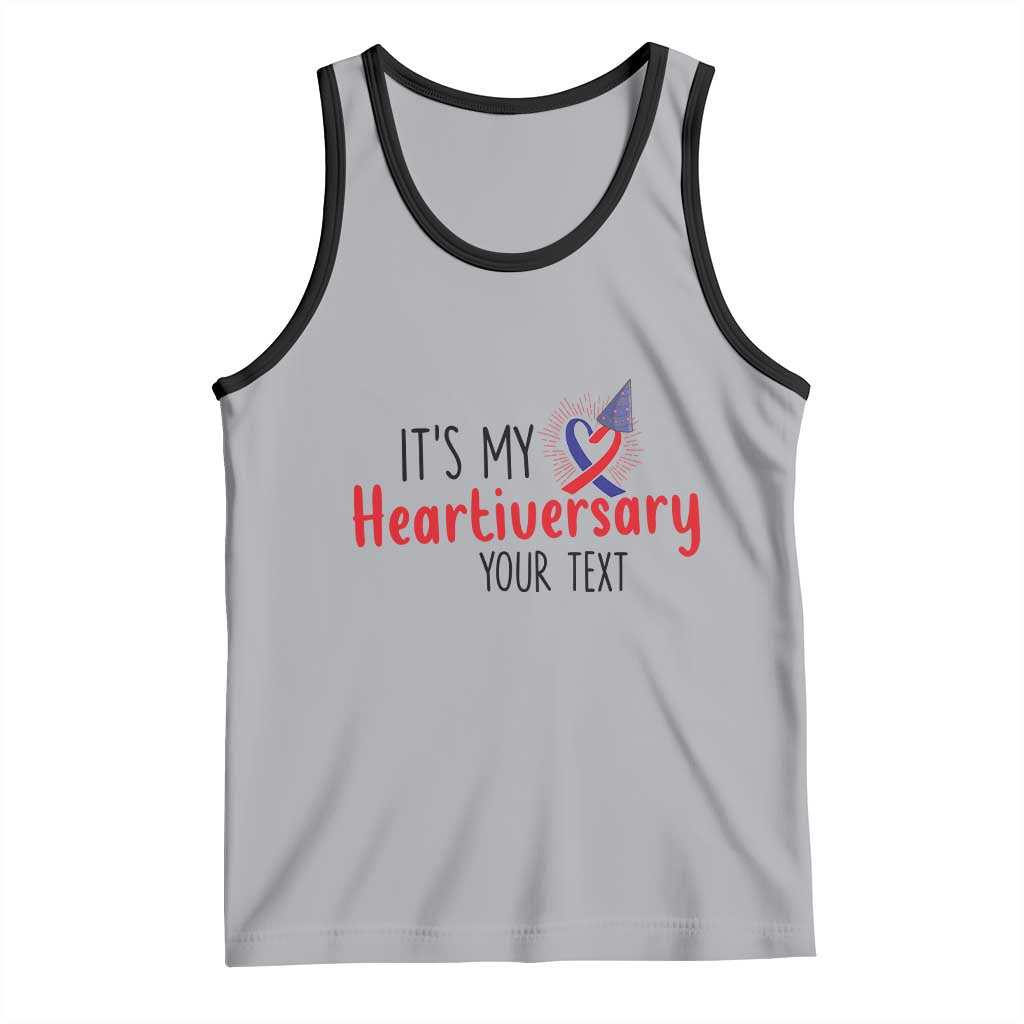Personalized CHD Awareness Heart Anniversary Tank Top Custom Text It's My Heartiversary