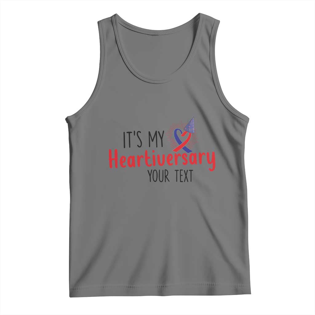 Personalized CHD Awareness Heart Anniversary Tank Top Custom Text It's My Heartiversary