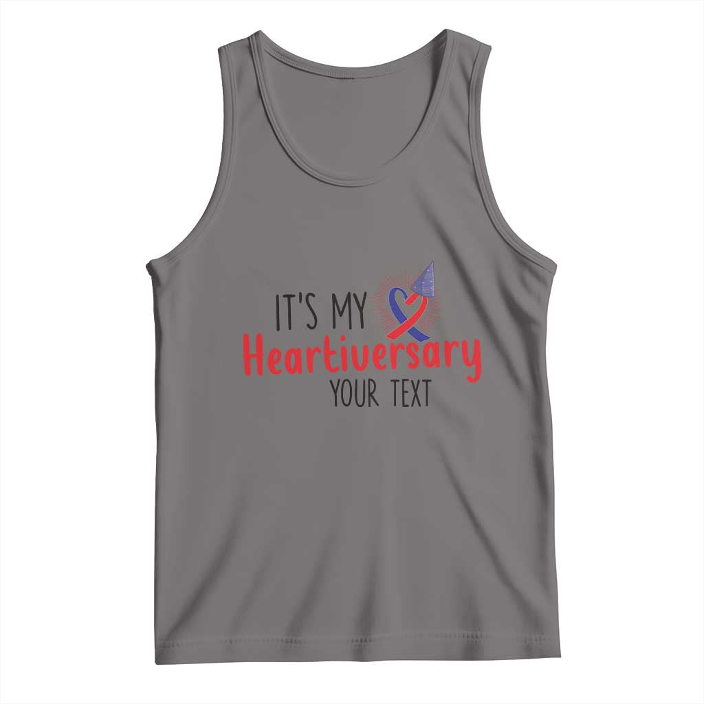 Personalized CHD Awareness Heart Anniversary Tank Top Custom Text It's My Heartiversary