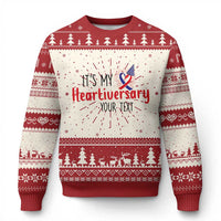 Personalized CHD Awareness Heart Anniversary Knitted Sweatshirt Custom Text It's My Heartiversary