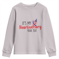 Personalized CHD Awareness Heart Anniversary Youth Sweatshirt Custom Text It's My Heartiversary