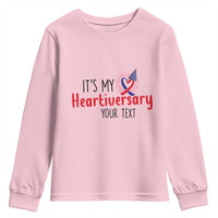 Personalized CHD Awareness Heart Anniversary Youth Sweatshirt Custom Text It's My Heartiversary