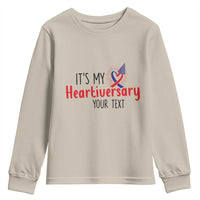 Personalized CHD Awareness Heart Anniversary Youth Sweatshirt Custom Text It's My Heartiversary