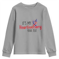 Personalized CHD Awareness Heart Anniversary Youth Sweatshirt Custom Text It's My Heartiversary
