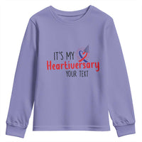 Personalized CHD Awareness Heart Anniversary Youth Sweatshirt Custom Text It's My Heartiversary