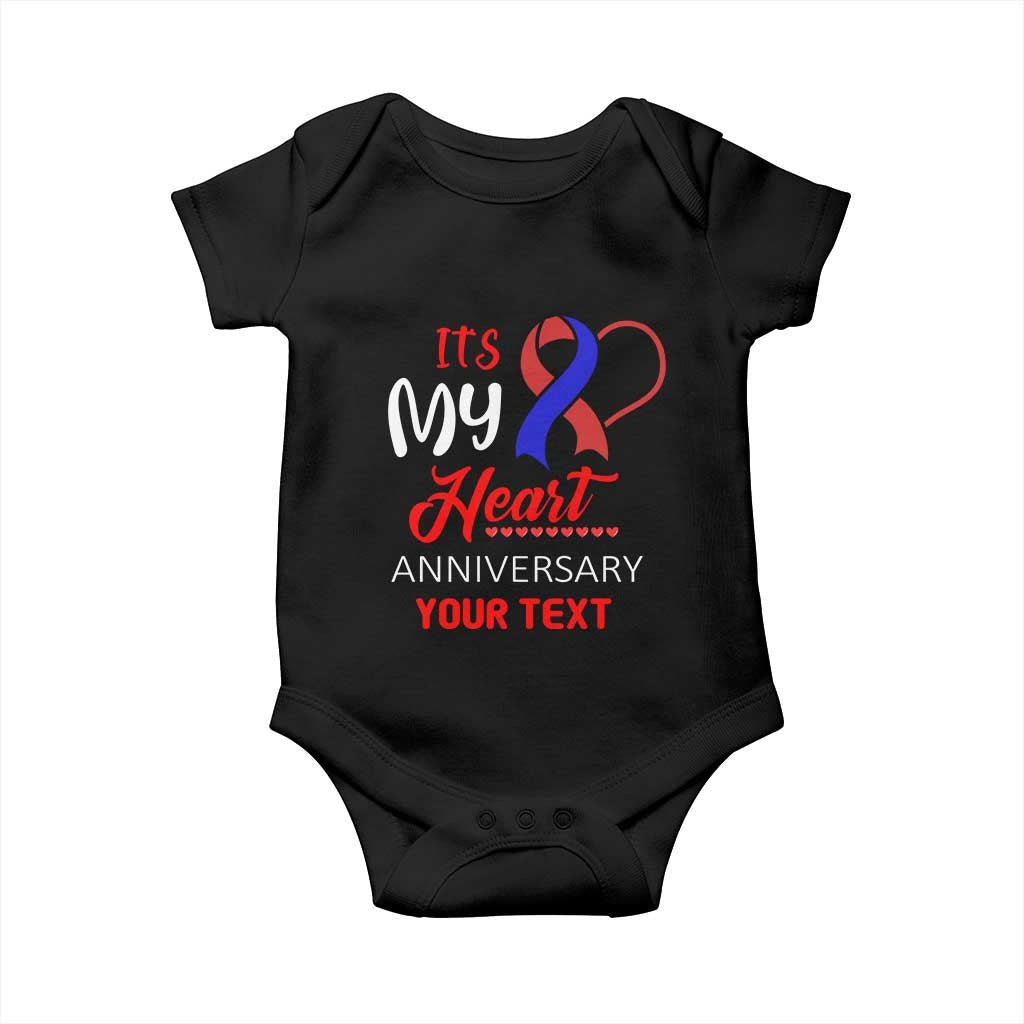 Personalized CHD Awareness Baby Onesie Custom Text It's My Heart Anniversary