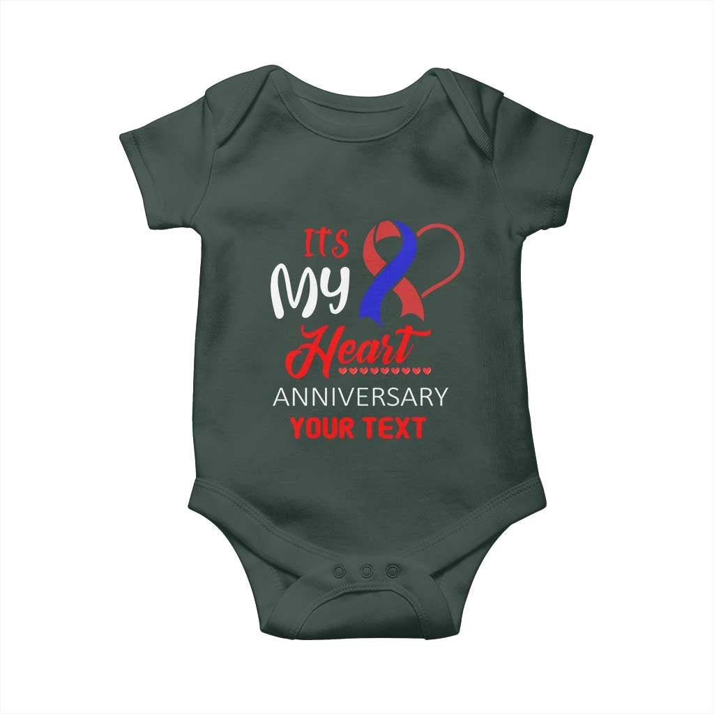 Personalized CHD Awareness Baby Onesie Custom Text It's My Heart Anniversary