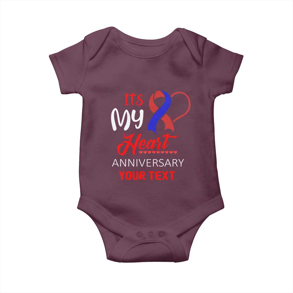 Personalized CHD Awareness Baby Onesie Custom Text It's My Heart Anniversary