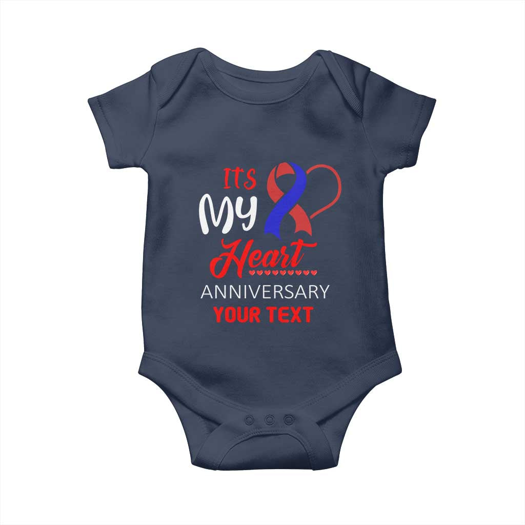 Personalized CHD Awareness Baby Onesie Custom Text It's My Heart Anniversary